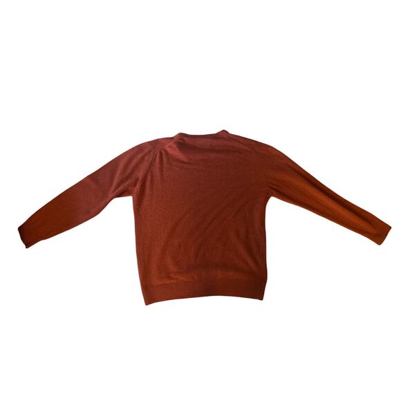 Men XL Marc O'Polo Eddy Superlight Lambswool V-Neck Pullover Rust Orange Sweater - Picture 3 of 4